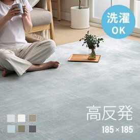 ＜最大P10倍SALE♪詳細はページ内バナーから＞ 高反発 ラグ 厚手 185×185cm 厚さ25mm フランネル 防音 滑り止め付 マイクロファイバー ホットカーペット対応 ラグ ラグマット 正方形 マット カーペット 絨毯 北欧 極厚 床暖房 高反発