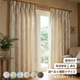 カーテン ドレープ 厚地 2重加工 裏地付き 遮光 形状記憶 洗える 清潔 ウォッシャブル オシャレ 2枚セット 1枚入り サイズ豊富 仕切り 間仕切り