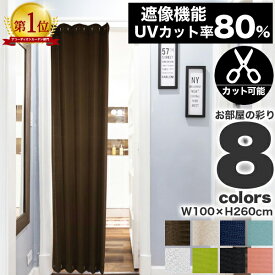 カーテン アコーディオンカーテン 間仕切 カーテン 仕切り 衝立 パーテーション のれん 1枚 100×260 おしゃれ シンプル 無地 ロング 遮像 UVカット 目隠し 洗濯可 カット可 玄関 出口 アコーディオンドア つっぱり パタパタカーテン 「kyu1」