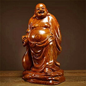 仏像 木彫り 七福神 布袋 様 布袋さんの置物 木像 木製フィギュア 黄花梨 花梨木 高級1