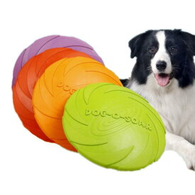 犬 おもちゃ フリスビー ペットおもちゃ ソフトフライングディスク歯耐性 ゴム 運動不足解消 知能訓練 小型犬/中型犬/大型犬に適応 4個セット