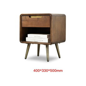 ナイトテーブル ベッドサイドテーブル 収納 引き出し 完成品 テーブル 木製 ソファテーブル ナイトチェスト シンプル ブラウン 40×33×50cm おしゃれ 北欧