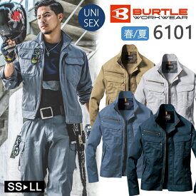 作業着 春夏 ワークウェア BURTLE バートル ジャケット 6101 男女兼用 ユニセックス ワークジャケット 作業服 おしゃれ かっこいい ブルゾン メンズ レディス レディース 男女ペア チノ 制電ケア 6101シリーズ シンプル ジャンパー