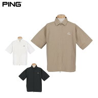 ピンゴルフ メンズ シアサッカー 半袖 フルジップシャツ 621-5111301 ゴルフウェア [2025年春夏モデル 50…