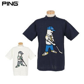 【全品9％割引クーポン＋P10倍以上！】6/10まで　ピンゴルフ メンズ Mr.PING ジャカード 半袖 ハイネック ニット 621-5175201 ゴルフウェア [2025年春夏モデル 50％OFF] 特価