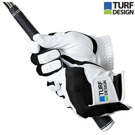 【全品ポイント10倍キャンペーン開催中！】8/3 23:59まで　朝日ゴルフ TURF DESIGN ターフデザイン メンズ 両手用 ゴルフグローブ TDGL-2170 ホワイト/ブラック