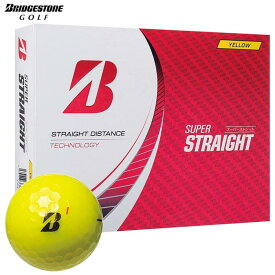 ブリヂストン SUPER STRAIGHT スーパーストレート ゴルフボール 1ダース（12球入り） [2023年モデル]　イエロー　【あす楽対応】 [有賀園ゴルフ]