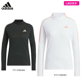 【全品ポイント10倍キャンペーン開催中！】8/3 23:59まで　アディダス レディース サイドカラーブロック ストレッチ 長袖 モックネックシャツ IKR13 [秋冬モデル 66％OFF] 特価 ゴルフウェア