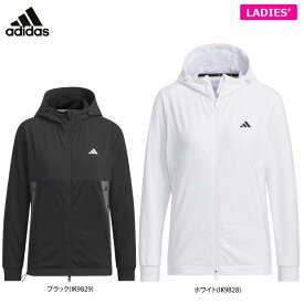 【全品10％割引クーポン＋最大P10倍！】11/10まで　アディダス レディース UVケア 生地切替 ストレッチ 長袖 フルジップ フーディー IKK63 [2024年モデル] ゴルフウェア [春夏モデル 64％OFF] 特価