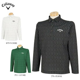 【スーパーSALE期間 全品10％割引クーポン＋最大P10倍！】　キャロウェイ メンズ フラワープリント 総柄 鹿の子 長袖 ポロシャツ C24233107 ゴルフウェア [2024年秋冬モデル 50％OFF] 特価