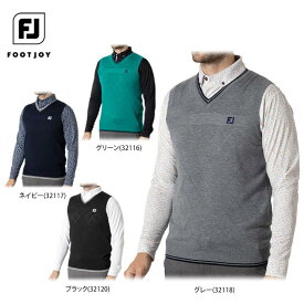 【全品10％割引クーポン＋最大P10倍！】11/10まで　フットジョイ メンズ ロゴ刺繍 ダイヤ柄 編地切替 Vネック ニット ベスト FJ-F24-M10 ゴルフウェア [2024年秋冬モデル 50％OFF] 特価