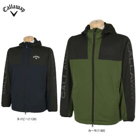 【クーポンで10％OFF！さらにP10倍以上還元！】4/17 12:59まで　キャロウェイ メンズ スターストレッチ カラーブロック メッシュ裏地 収納袋付き 長袖 フルジップ フード付き ブルゾン C24215106 ゴルフウェア [秋冬モデル 60％OFF] 特価