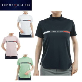☆★超お得★☆【クーポンで全品10％OFF！さらにポイント10倍！】7/20 23:59まで　トミー ヒルフィガー ゴルフ レディース ラインロゴ トリコロール配色 半袖 モックネックシャツ THLA532 ゴルフウェア [2025年春夏モデル 30％OFF] 特価