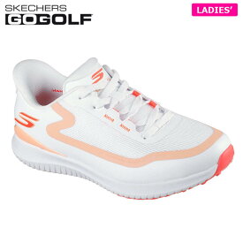【全品9％OFFクーポン配布中！　SKECHERS スケッチャーズ レディース GO GOLF FLIGHT SLIP-INS スリップインズ ゴーゴルフ フライト スパイクレス ゴルフシューズ 123131 WCRL ホワイト/コーラル [2025年モデル] 特価