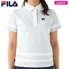 ☆★超お得★☆【クーポンで全品10％OFF！さらにポイント10倍！】7/20 23:59まで　フィラ レディース ラインデザイン 半袖 ポロシャツ 755-662 ライトブルー ゴルフウェア [2025年春夏モデル 30％OFF] 特価
