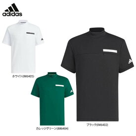 アディダス メンズ ULTIMATE365 ロゴプリント 胸ポケット付き ストレッチ 半袖 モックネックシャツ JTY66 ゴルフウェア [60％OFF] 特価