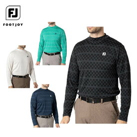 【7月14日〜16日はP10倍以上！】フットジョイ メンズ ロゴジャカード 長袖 モックネックシャツ FJ-F24-S11 ゴルフウェア [秋冬モデル 60％OFF] 特価