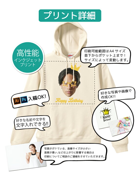 楽天市場】世界に1枚だけの オリジナル パーカー オーダーメイド 作成 