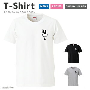 Tシャツ レディース 半袖 おしゃれ プリント ブラック ホワイト クルーネック 綿100% カジュアル レディースファッション 5.6オンス プリントtシャツ 風見鶏 Weathercock ワンポイント