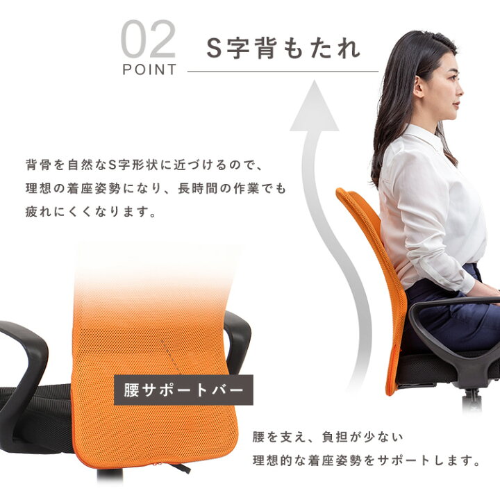 楽天市場】オフィスチェア メッシュ おしゃれ 肘置き パソコンチェア 
