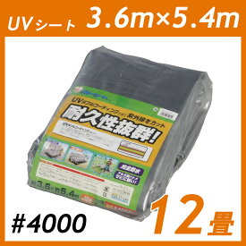 UVシート シート 3.6m×5.4m #4000 12畳 アイリスオーヤマ 養生 シルバー 紫外線 アルミ ハトメ 耐候性 防水 厚手 耐久性 耐水 保護 養生シート カバー UVカット 作業 日よけ 雨よけ 荷台 台風 保護 現場 トラック BU40-3654