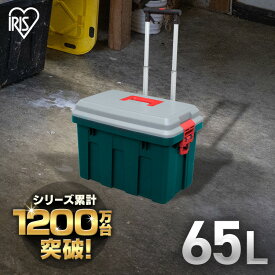 コンテナボックス 収納 65l 蓋付き 屋外 アイリスオーヤマ収納ボックス おしゃれ アウトドア 工具 車 道具 耐荷重80kg フタ付き 持ち手付き バケツ レジャー 頑丈 バックル キャンプ ベランダ 車載 防災 ストッカー RVキャリー650 [2406SO]