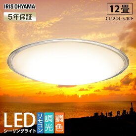 LEDシーリングライト メタルサーキットシリーズ クリアフレーム 12畳調色 CL12DL-5.1CF 天井照明 高効率 取り付け簡単 LED 明かり 灯り リビング ダイニング 寝室 省エネ 節電 インテリア照明 蛍光灯 電気 調光 調色 アイリスオーヤマ