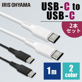 【2個セット】 ケーブル タイプC 充電 USB-C to USB-C 1m ICCC-A10 全2色 Lightning 通信 データ通信 けーぶる USB Type-C Lightning 2重シールド ライトニング らいとにんぐ USB 2個セット【メール便】【代金引換不可・日時指定不可】