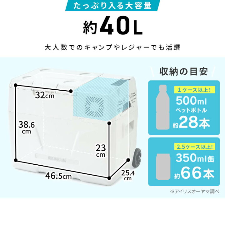 楽天市場】ポータブル冷蔵庫 アイリスオーヤマ 車載用 40L 大容量 急速 