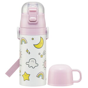 水筒 コップ付き 子供 2Wayステンレスボトル ストロー飲み410ml コップ350ml SKCP3ステンレス 子ども キッズ コップ飲み 保冷 子供 スケーター プリンセス プーさん キティ いないいないばあっ!