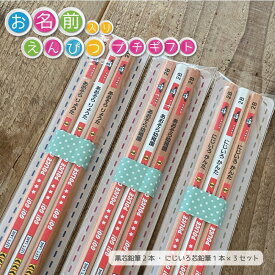 鉛筆3本プチギフト☆虹色鉛筆入り 【働く乗り物シリーズ】　名入れ・鉛筆 えんぴつ 六角軸 B・2Bお名前 メール便送料無料 （卒業/卒団/入学/景品/販促/粗品/販促品/ノベルティ/記念品/周年/法人/企業PR）