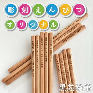 【文字入れ】彫刻えんぴつ オリジナル文字 ノベルティに最適! 12本セット 木目 黒芯 鉛筆 六角軸 メール便送料無料 プレゼント ギフト 会社 イベント 引っ越し 転校 お礼 卒園 卒団 記念品