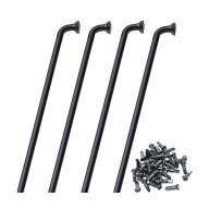 CNスポーク 14G スポーク & ニップル 36本入り ブラック サイズ:180-286mm スチール製 自転車