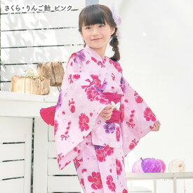 【15%OFFクーポン！浴衣SALE】【簡単着付け！ワンピにもなる2WAY】浴衣 子供 女の子 セパレート ワンピース 子供浴衣 キッズ 子ども こども 120 130 140 150 160 cm センチ 兵児帯 セット ラベンダー ピンク ブルー ホワイト ブラック 花柄 2way