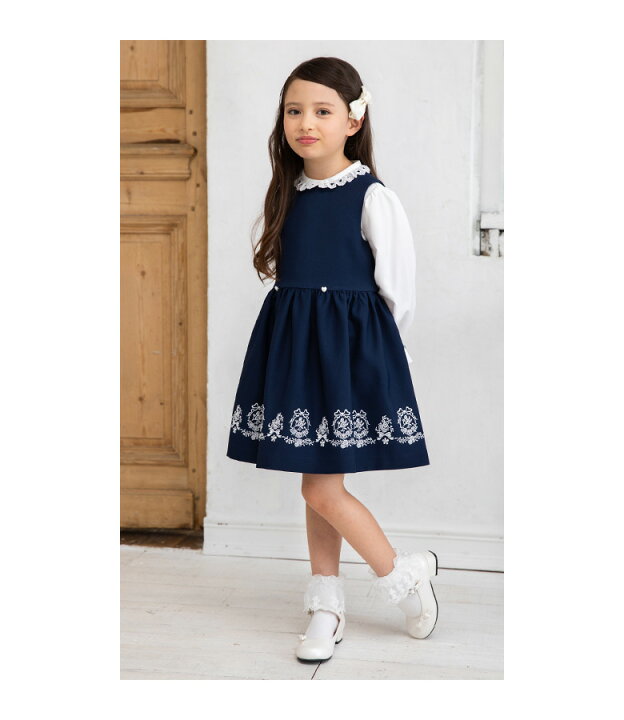 楽天市場 入学式 スーツ 女の子 ワンピース 子供服 卒園 115 1 130 Cm 2点セット ボレロ ワンピース キッズ フォーマル 子供スーツ アンサンブル ネイビー グレー ホワイト 卒園式 結婚式 七五三 発表会 アビゲイル 子供ドレス アリサナ