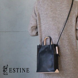 2WAYショルダー 縦型 ミニショルダー ESTINE(エスティーヌ) ロジカル 牛革 本革 レザー 日本製 1074866(1076866)【メッセージカード・ラッピング無料】