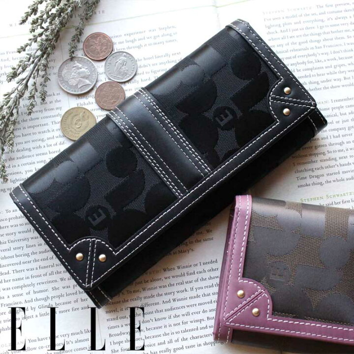 楽天市場 長財布 レディース かぶせ Elle エル シェリールii ポリエステルナイロン 牛革 本革 ギフト プレゼント 動画あり メッセージカード ラッピング無料 かばんと財布の店 アリスタ