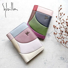 【最大700円OFFクーポン】【限定カラー】縦型カードケース ミニ財布 観音開き 財布機能付き パッチワーク マルチカラー アート 牛革 sybilla シビラ カミーノ 5470505/5470595【メッセージカード・ラッピング無料】