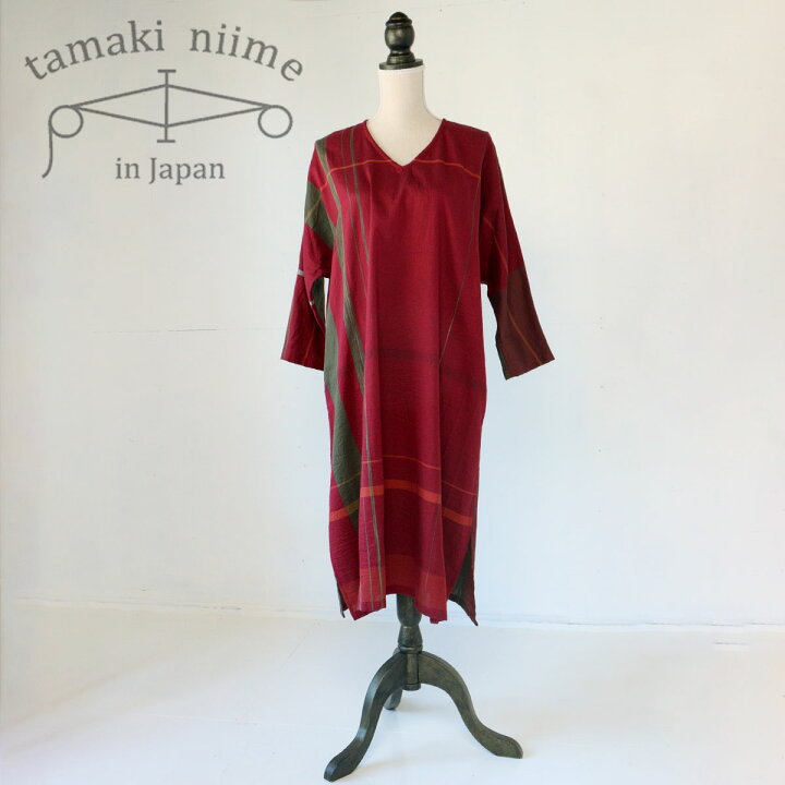 楽天市場】播州織 Aラインワンピース コットン fuwa-T ALL0(Vネック  