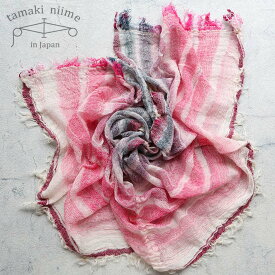 播州織 コットンショールS roots shawl SMALL 44×118cm tamakiniime 玉木新雌ストール 綿100％ 春夏 秋冬 薄手 ギフト 贈り物 敏感肌 保温(3)【メッセージカード・ラッピング無料】