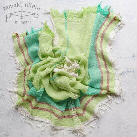 播州織 コットンショールS roots shawl SMALL 44×118cm tamakiniime 玉木新雌ストール 綿100％ 春夏 秋冬 薄手 ギフト 贈り物 敏感肌 保温(15)【メッセージカード・ラッピング無料】