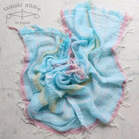 播州織 コットンショールS roots shawl SMALL 44×118cm tamakiniime 玉木新雌ストール 綿100％ 春夏 秋冬 薄手 ギフト 贈り物 敏感肌 保温(17)【メッセージカード・ラッピング無料】