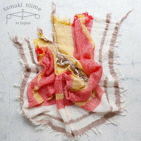 播州織 コットンショールS roots shawl SMALL 44×118cm tamakiniime 玉木新雌ストール 綿100％ 春夏 秋冬 薄手 ギフト 贈り物 敏感肌 保温(42)【メッセージカード・ラッピング無料】