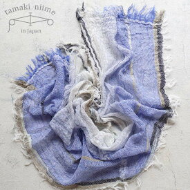 播州織 コットンショールS roots shawl SMALL 44×118cm tamakiniime 玉木新雌ストール 綿100％ 春夏 秋冬 薄手 ギフト 贈り物 敏感肌 保温(68)【メッセージカード・ラッピング無料】