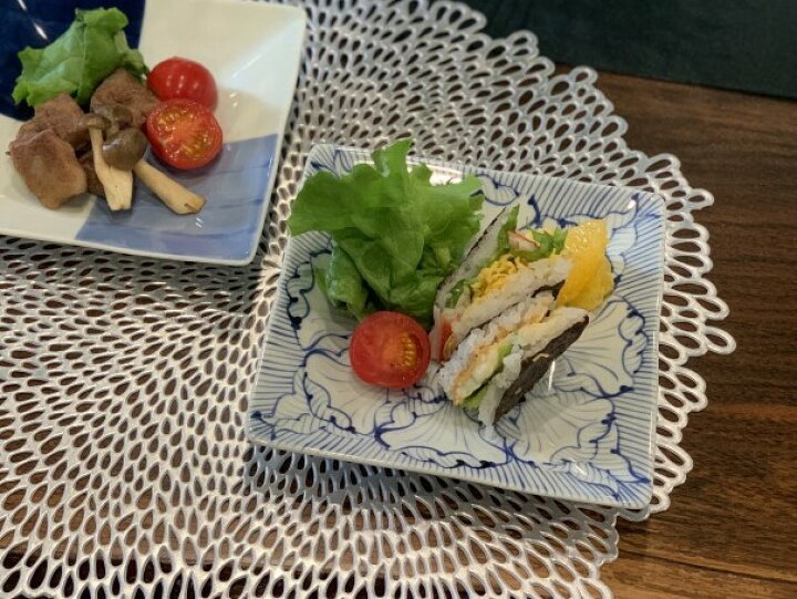 楽天市場】【有田焼 そうた窯 染付花弁紋 正角皿】有田焼 磁器 角皿 