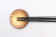 【有田焼　陶悦窯　黒柚子金塗り　菊豆箸置き】有田焼 磁器 箸置き スプーンレスト 丸型 菊割 金 豆皿 薬…
