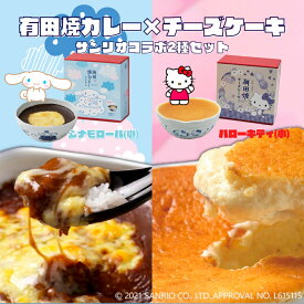 シナモロール有田焼カレー（小）＆ ハローキティ有田焼チーズケーキ（S）2個セット サンリオ コラボ 限定 シナモロール ハローキティ キティちゃん プレゼント 誕生日 ご当地 駅弁 お取り寄せ スイーツ ギフト 母の日 スイーツ