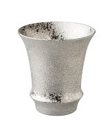 有田焼 匠の蔵 文山窯 銀彩 (反) SAKE GLASS (日本酒グラス)