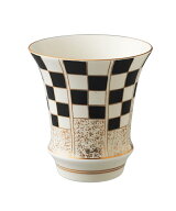 有田焼 匠の蔵 徳幸窯 祝い市松 黒 (反) SAKE GLASS (日本酒グラス)