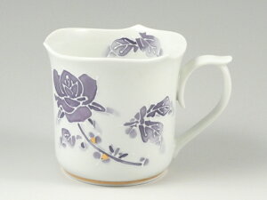 有田焼 文山窯 バラ(紫)輪花型 マグカップ